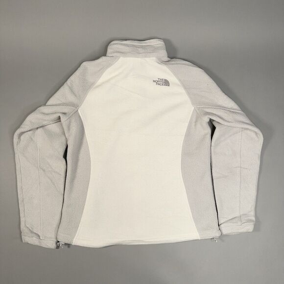 The North Face Jacket Women's Small White Gray Fleece Full Zip Polartec - Picture 11 of 12
